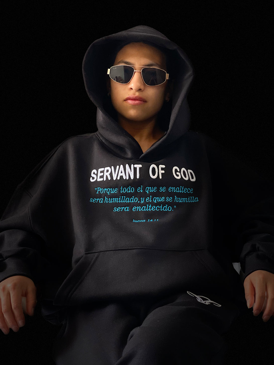 Conjunto SERVANT OF GOD - Sudadera + Buzo Baggy Unisex negro