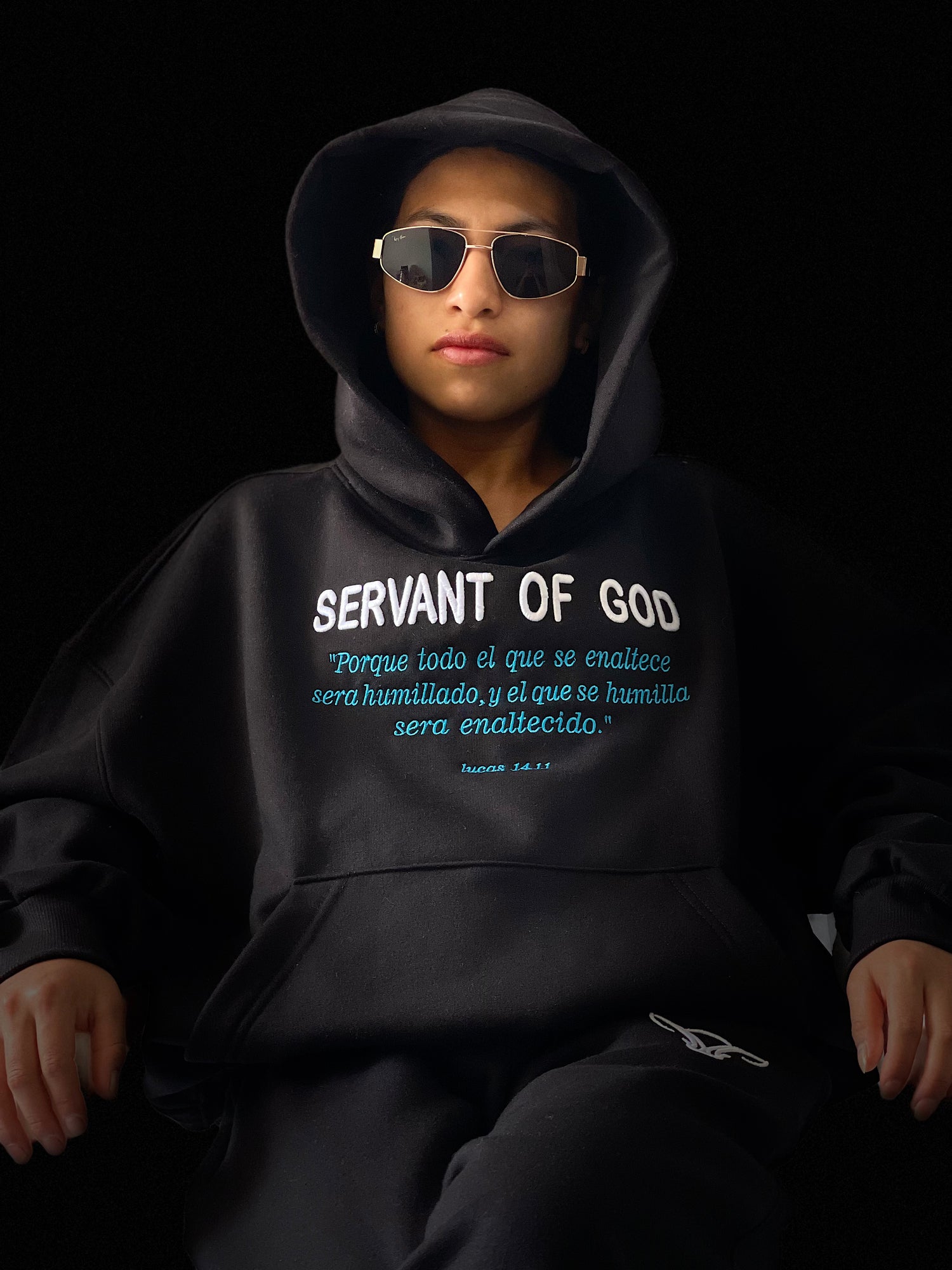 Conjunto SERVANT OF GOD - Sudadera + Buzo Baggy Unisex negro