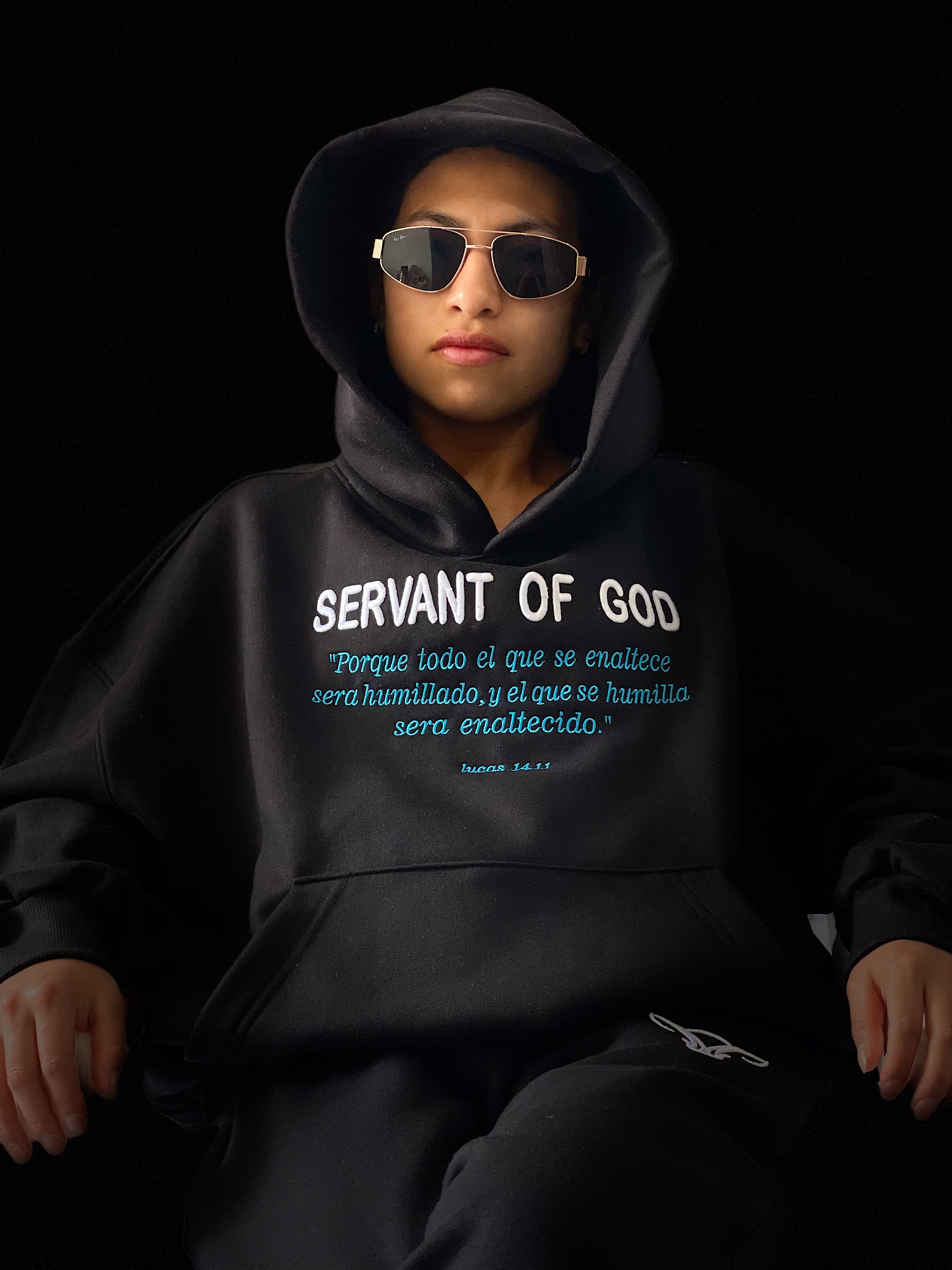 Conjunto SERVANT OF GOD - Sudadera + Buzo Baggy Unisex negro