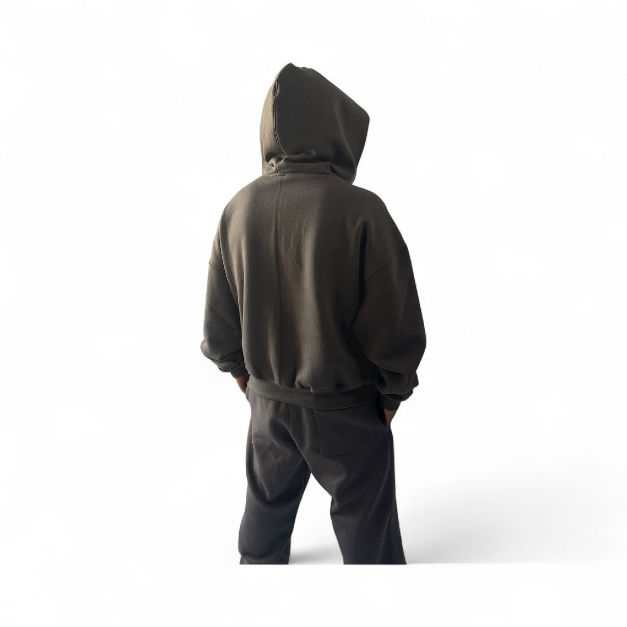 Conjunto SERVANT OF GOD - Sudadera + Buzo Baggy Unisex gris topo