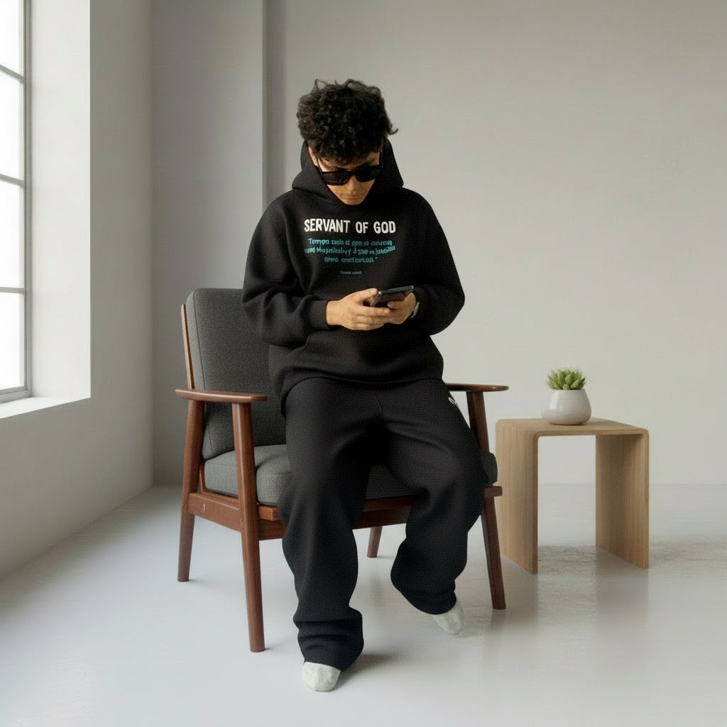 Streetwear cristiano SERVANT OF GOD negro - Estilo urbano con propósito