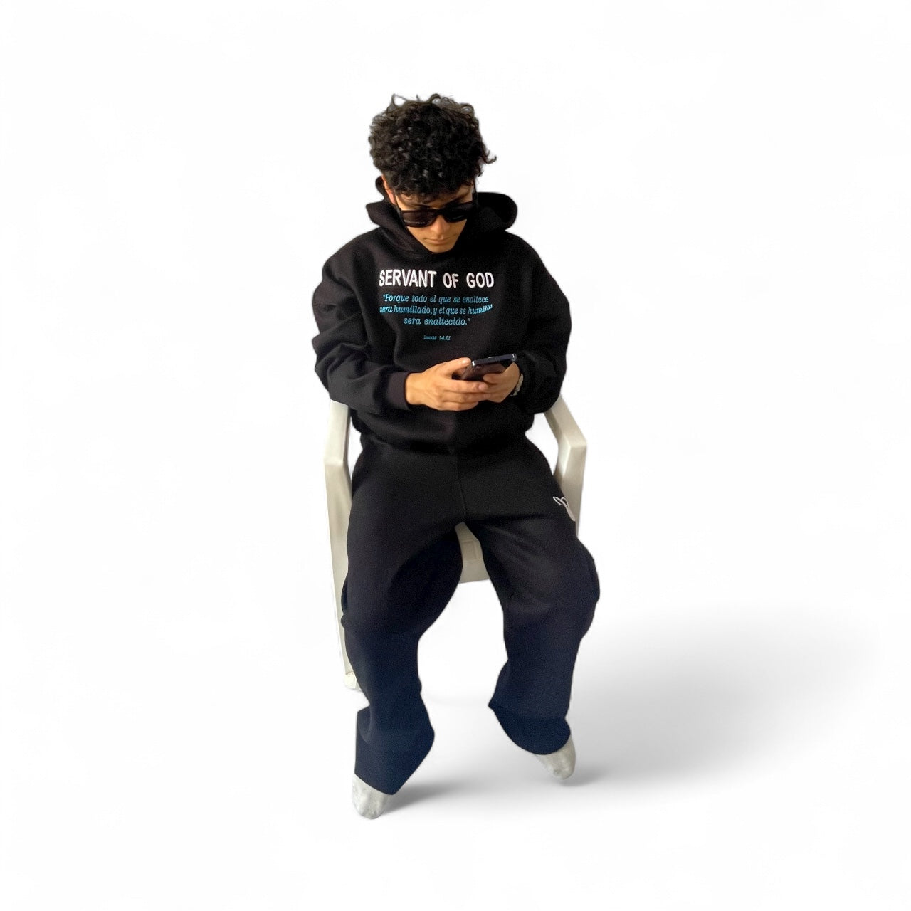 Conjunto SERVANT OF GOD - Sudadera + Buzo Baggy Unisex negro