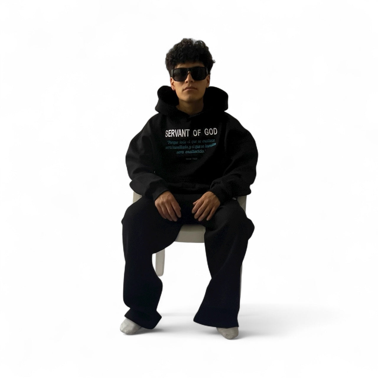Conjunto SERVANT OF GOD - Sudadera + Buzo Baggy Unisex negro