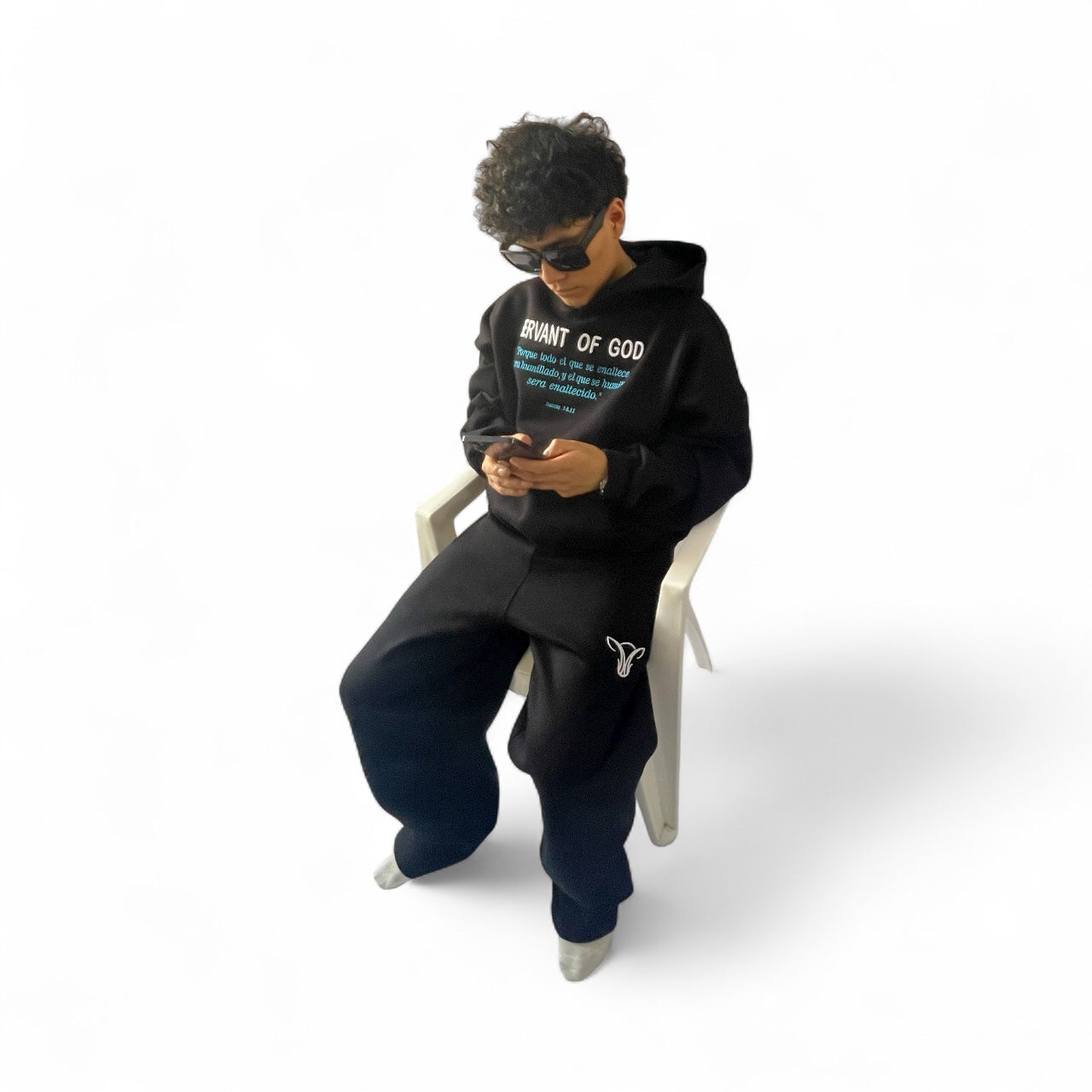 Conjunto SERVANT OF GOD - Sudadera + Buzo Baggy Unisex negro