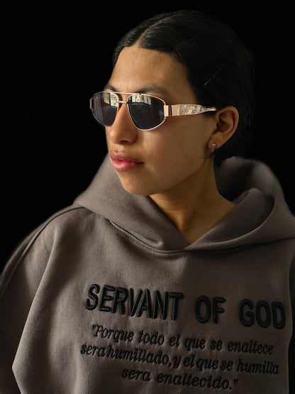 Conjunto SERVANT OF GOD - Sudadera + Buzo Baggy Unisex gris topo