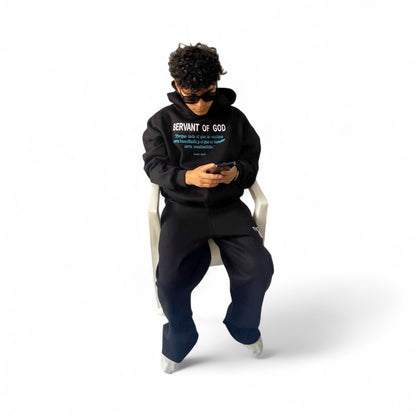 Conjunto SERVANT OF GOD - Sudadera + Buzo Baggy Unisex negro