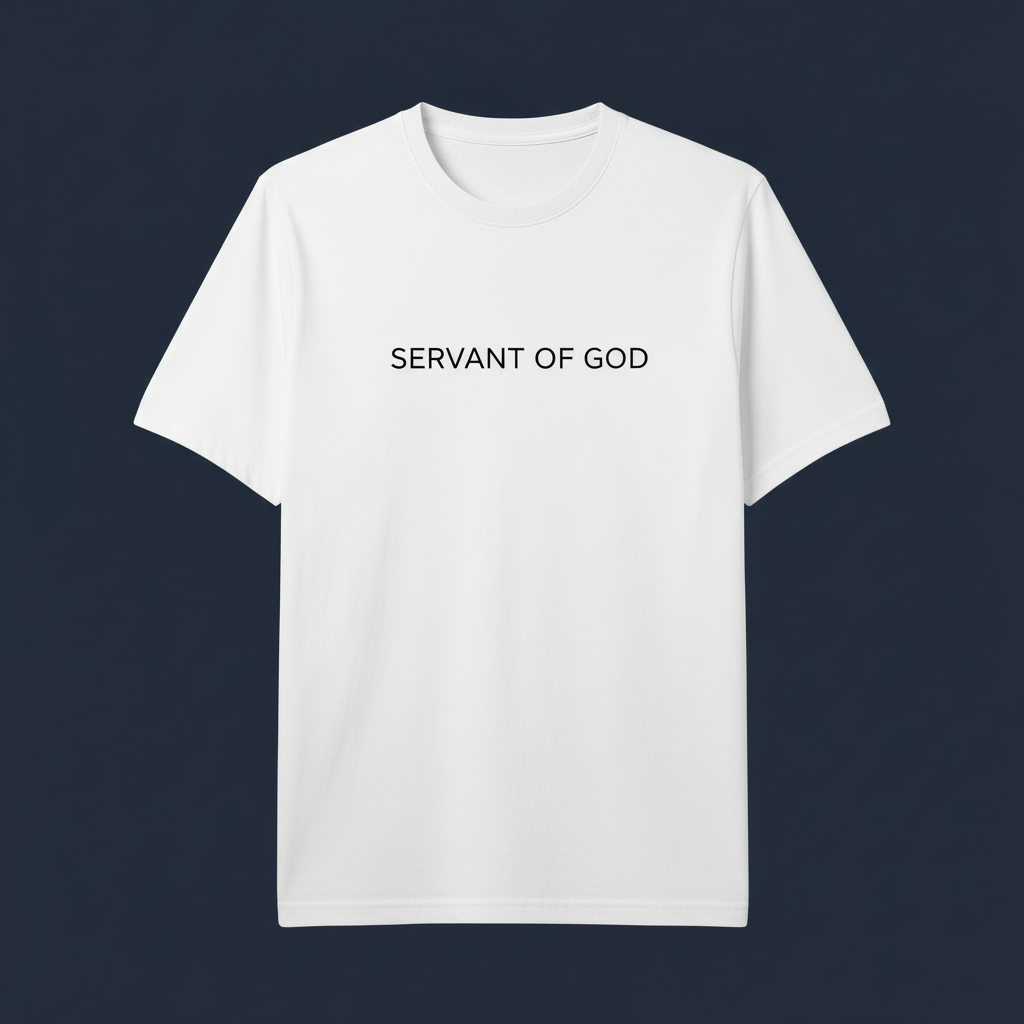 Polo blanco SERVANT OF GOD. Algodón premium. Fe con estilo.
